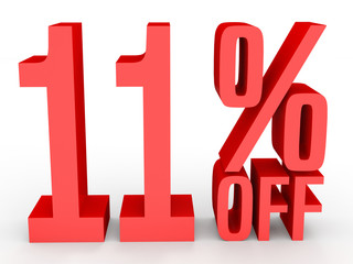Eleven percent off. Discount 11 %.