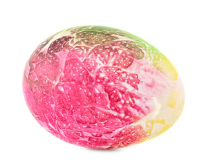 Dyed Easter egg on white background