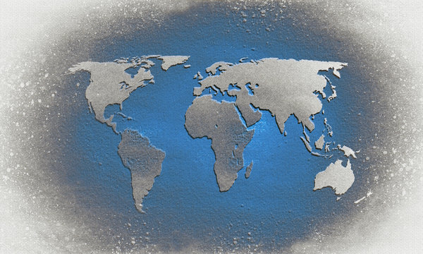 Fototapeta Blue textured world map