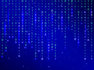 Naklejka na ściany i meble Matrix blue background. Vector illustration.