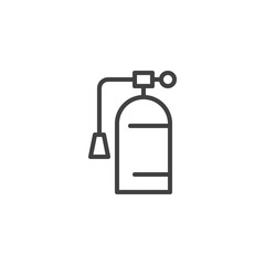 Fire extinguisher outline icon. linear style sign for mobile concept and web design. Hotel security simple line vector icon. Symbol, logo illustration. Pixel perfect vector graphics