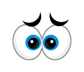 Naklejka premium cartoon scene with eyes on white background - illustration for children