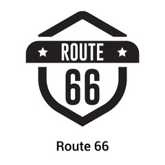 Route 66 icon vector sign and symbol isolated on white background, Route 66 logo concept
