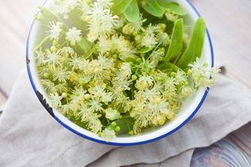 bowl of linden flowers