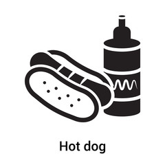 Hot dog icon vector sign and symbol isolated on white background, Hot dog logo concept