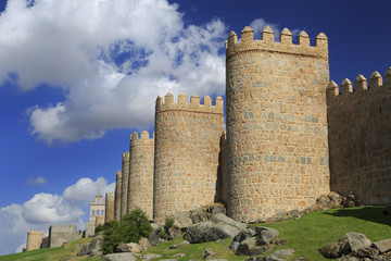 Medieval city walls of Avila, Spain
