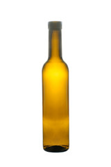 glass bottle of dark glass isolated on white background