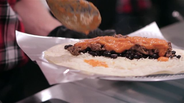 Buritos making, food, cooking, restaurant
