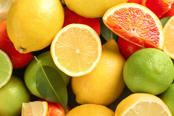 Obraz na płótnie Canvas Ripe citrus fruits as background