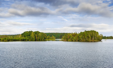 Obraz premium Landscape on the river Vyg, Russia