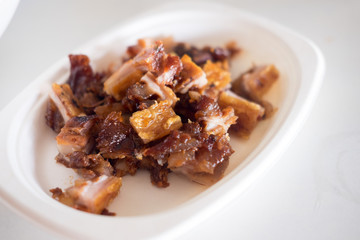 Fototapeta premium Close up fried pork belly