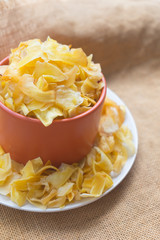 Pile of dried jackfruit chips