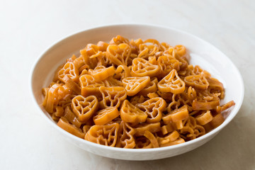 Heart Shaped Orange Pasta for Children