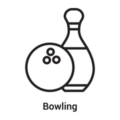 Bowling icon vector sign and symbol isolated on white background, Bowling logo concept