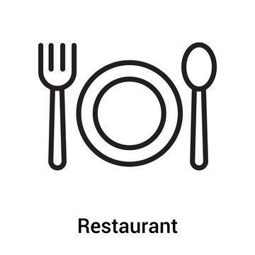 Restaurant icon vector sign and symbol isolated on white background, Restaurant logo concept