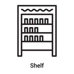 Shelf icon vector sign and symbol isolated on white background, Shelf logo concept