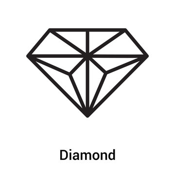Diamond icon vector sign and symbol isolated on white background, Diamond logo concept