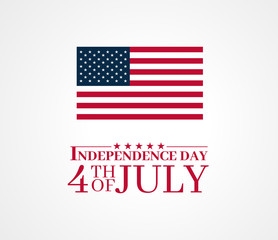 Independence Day, 4th of July design with united states of america flag. Vector illustration banner background isolated and easily editable