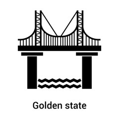Golden state icon vector sign and symbol isolated on white background, Golden state logo concept