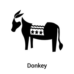 Donkey icon vector sign and symbol isolated on white background, Donkey logo concept