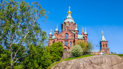 Fototapeta na wymiar Uspensky Orthodox Church. Helsinki, Finland