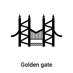 Golden gate icon vector sign and symbol isolated on white background, Golden gate logo concept