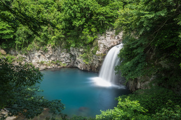 Cheonjeyeon Waterfall on Jeju Island, South Korea