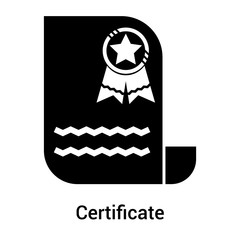Certificate icon vector sign and symbol isolated on white background, Certificate logo concept