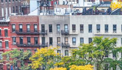 Buildings of New York in foliage season