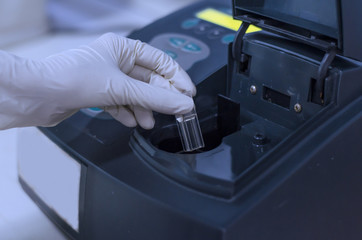 Determination of bacterial growth by the optical density using spectrophotometer