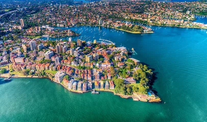 Wall murals Sydney Helicopter view of Kirribilli in Sydney, New South Wales, Australia