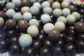 Assorted chocolate spheres