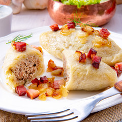 Delicious Cepelinai, a specialty Lithuanian and Polish cuisine. © Dar1930