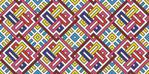 embroidered good like old handmade cross-stitch ethnic Ukraine pattern