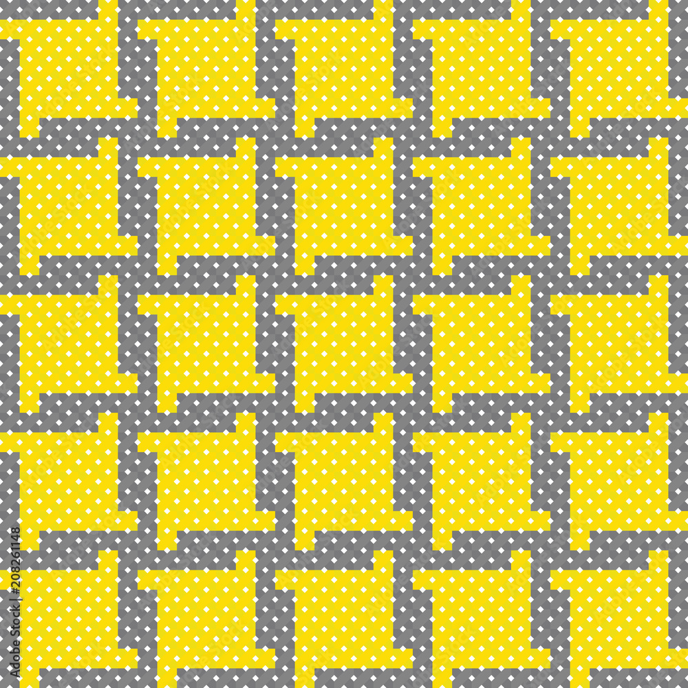 Poster seamless geometric pattern. yellow vector background