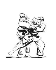 Foto op Plexiglas Vector sketch competing judo © onot