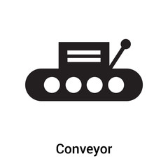 Conveyor icon vector sign and symbol isolated on white background, Conveyor logo concept
