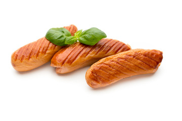 Pork sausage isolated on white background.