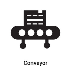 Conveyor icon vector sign and symbol isolated on white background, Conveyor logo concept