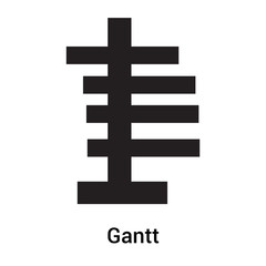 Obraz premium Gantt icon vector sign and symbol isolated on white background, Gantt logo concept