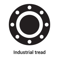 Industrial tread icon vector sign and symbol isolated on white background, Industrial tread logo concept