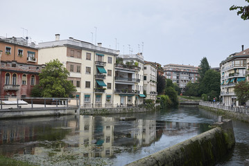 Fototapeta premium Treviso, Italy - May 29, 2018: View of River Sile from san martino bridge