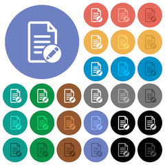 Rename document round flat multi colored icons