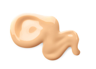 Skin tone foundation on white background. Professional cosmetics