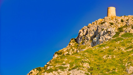 Blick auf Talaia d'Albercutx vom Mirador Es Colomer Formender Mallorca Spanien