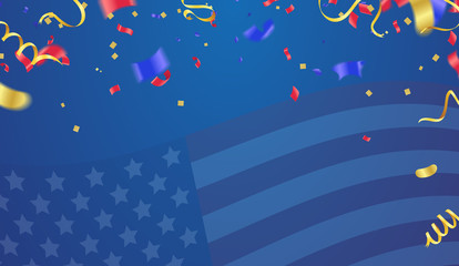 Background banner for 4th july, Independence Day. USA celebration  the United States. Happy Birthday America. and flag patriotic illustration
