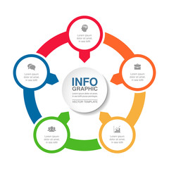 Vector infographic template for diagram, graph, presentation, chart, business concept with 5 options.