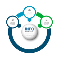 Vector infographic template for diagram, graph, presentation, chart, business concept with 3 options.