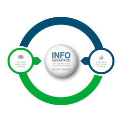 Vector infographic template for diagram, graph, presentation, chart, business concept with 2 options.