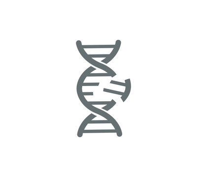 Human DNA icon, biology sign 